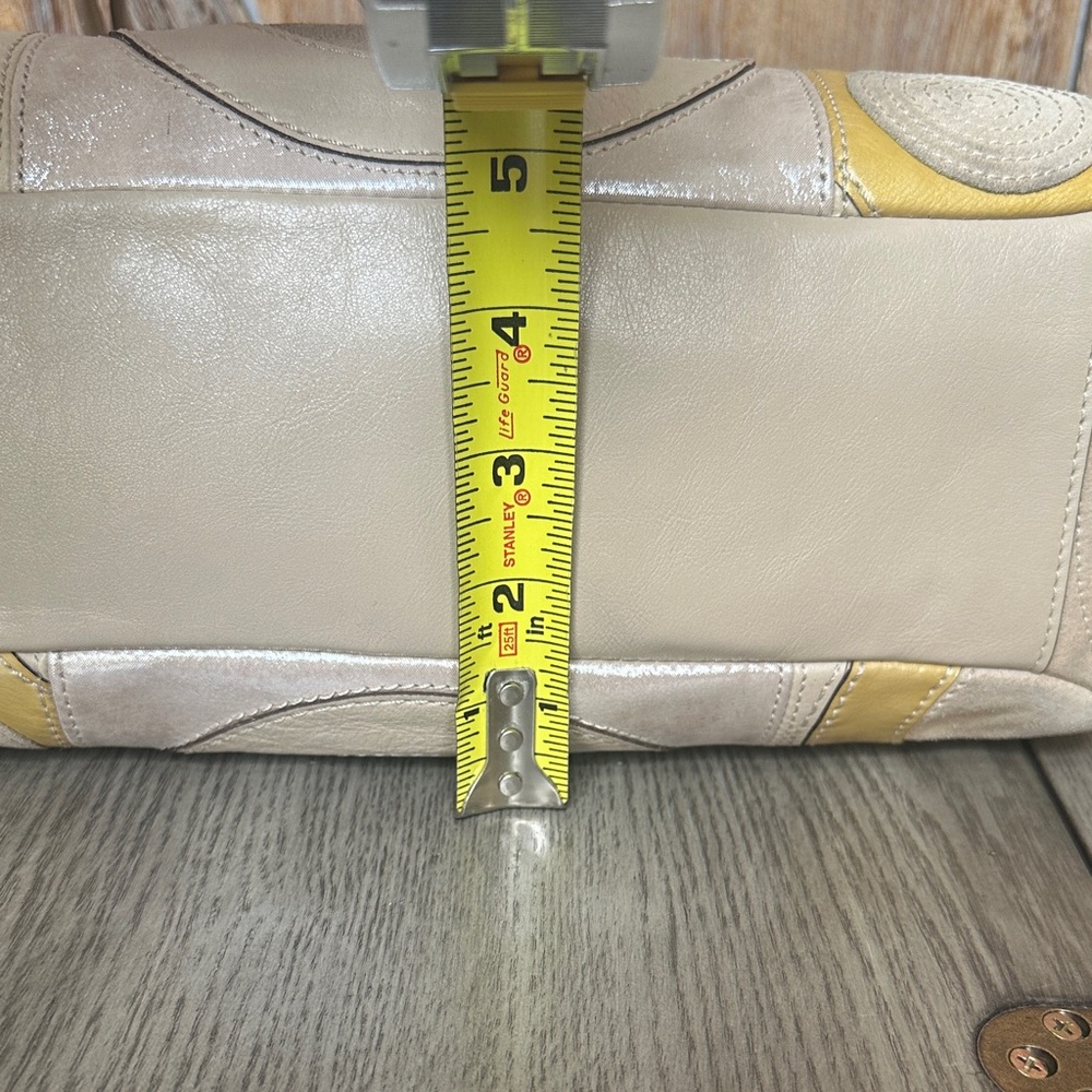 Coach 15748 Mia Inlaid Natural Multicolor Paten Leather Suede Tote Shoulder Bag - Picture 16 of 16